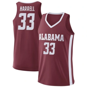 Men's Alabama Crimson Tide Ward Harrell Basketball Jersey - Replica Crimson