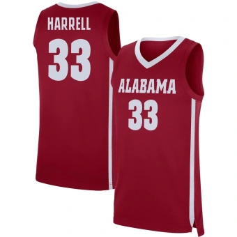 Men's Alabama Crimson Tide Ward Harrell Basketball Jersey - Replica Crimson