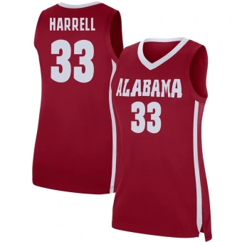 Women's Alabama Crimson Tide Ward Harrell Basketball Jersey - Replica Crimson